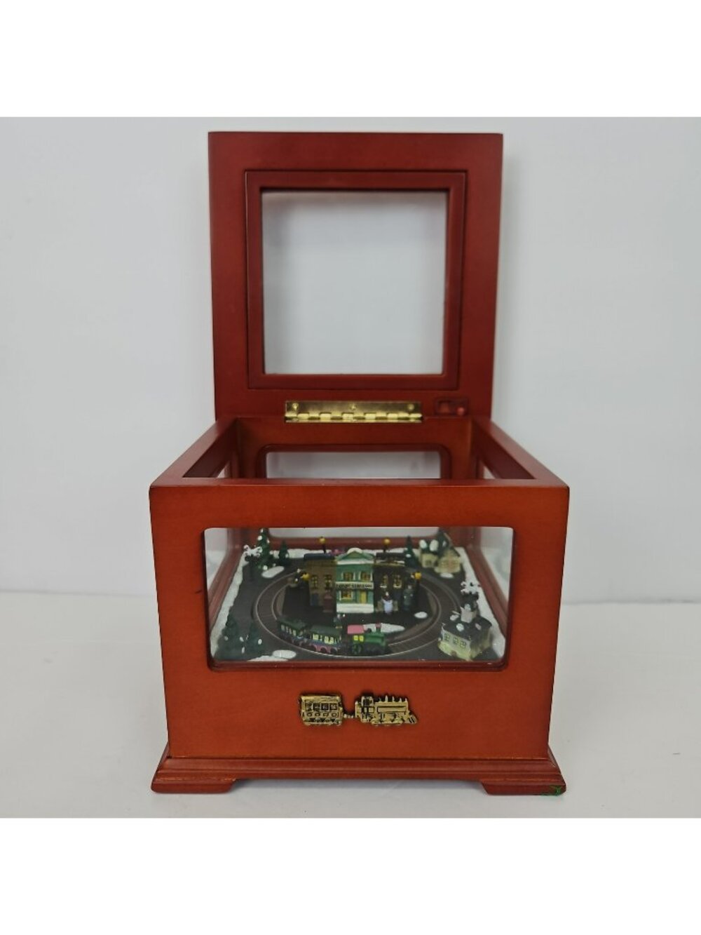 Mr. Christmas Train On Tracks Winter Town Animated Music Box Toy Decor Tree